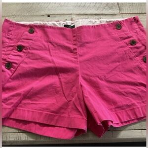 J Crew Women's sailor Pink Button-Accent Shorts 10 stretch